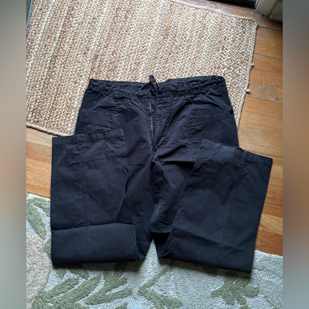 Vintage GAP Black Utility Cargo Pants XL Relaxed Fit Drawstring Waist
